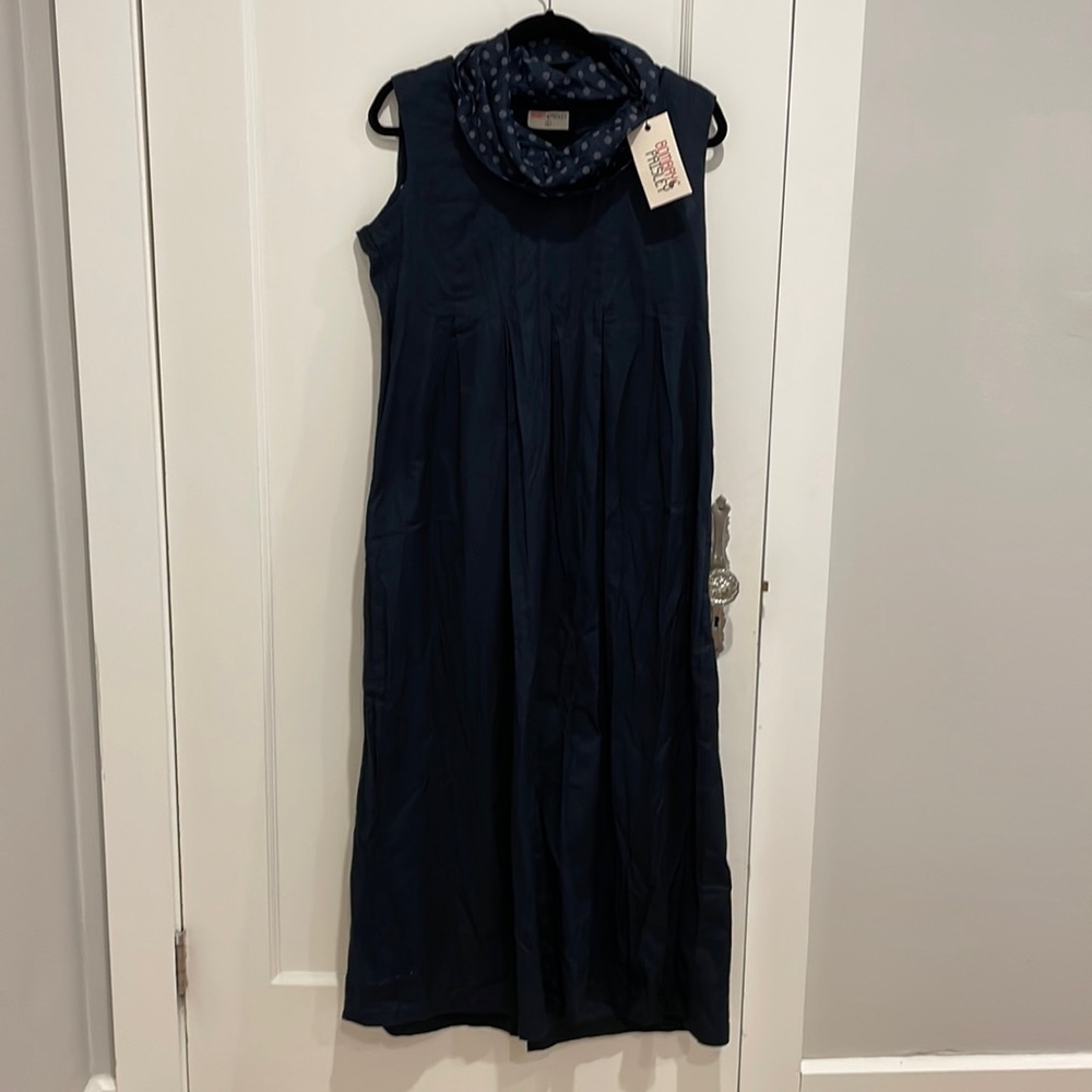 Lovely cotton indian maxi dress kurta long tunic with cowl collar.